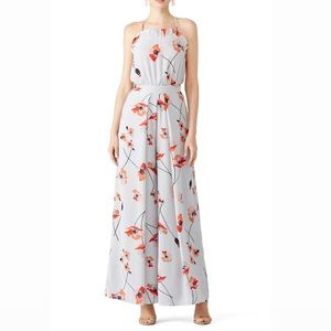 Anthropologie Paper Crown White Water Wide-leg Floral Jumpsuit Sz 2P